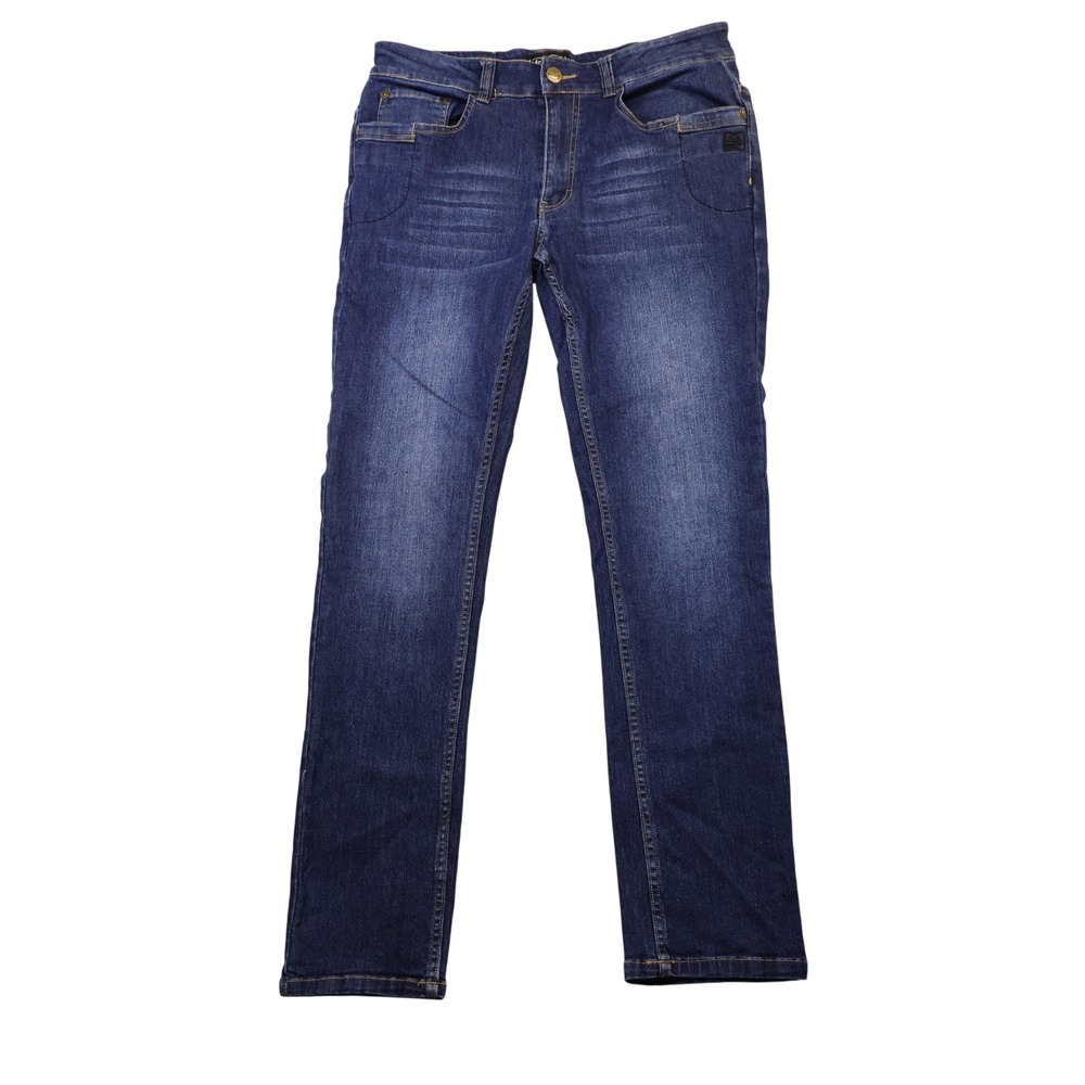 TD Apparel Mens 32x32 McQuade Slim Light52weight Tactical Jeans Dark Wash Blue